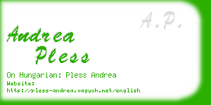 andrea pless business card